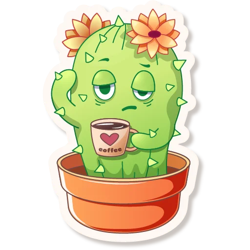 Cactus Quentin stiker ☕️