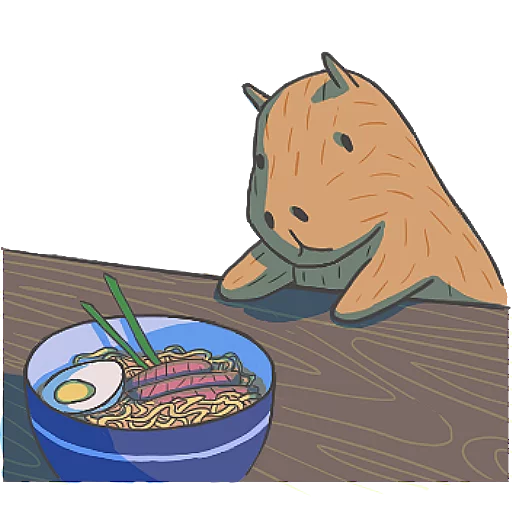 Стикер Capybara&Co 🍜