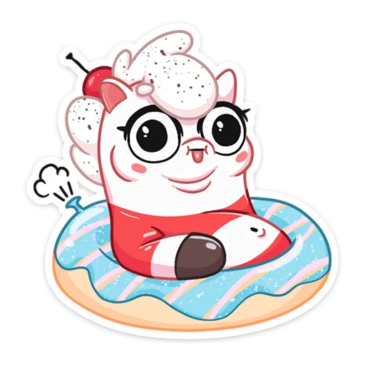 Telegram Sticker «Вишнёвое Мороженко» 🍩