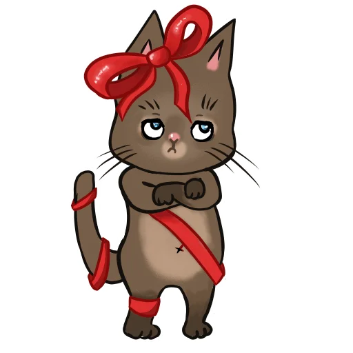 Telegram stiker «новогодний кот» 😒