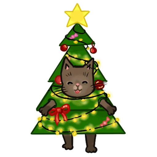 Telegram stiker «новогодний кот» 😜