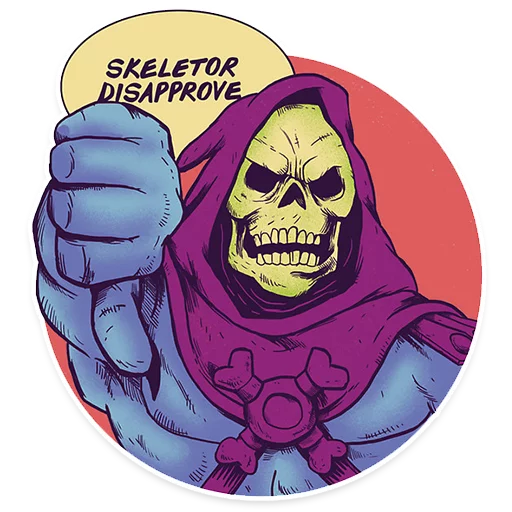 Стикер Telegram «Skeletor» 👎