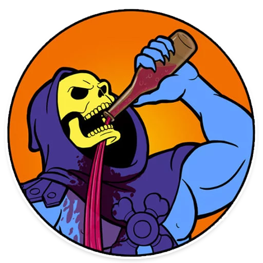 Telegram Sticker «Skeletor» 🍷
