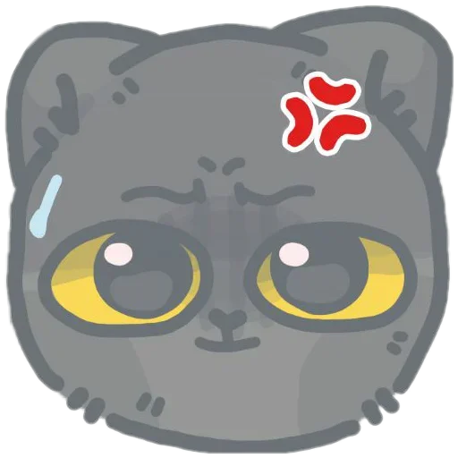 colored emotions kittens stiker 😠