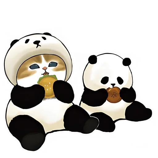 Стикер Telegram «Панда и Нян» 😋