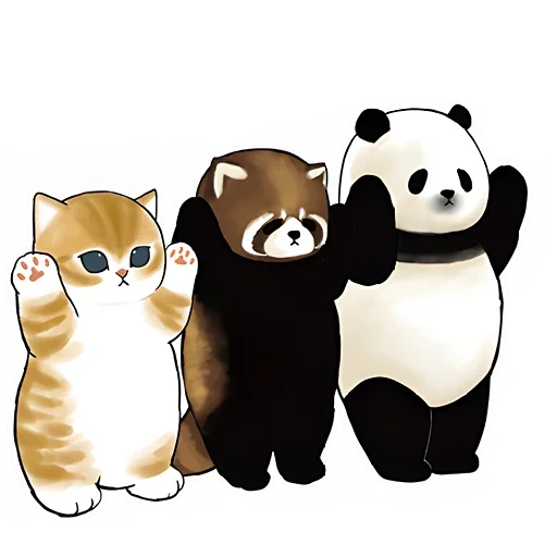 Панда и Нян  stiker 🥺