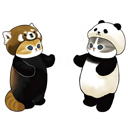 Telegram stiker «Панда и Нян » 👋