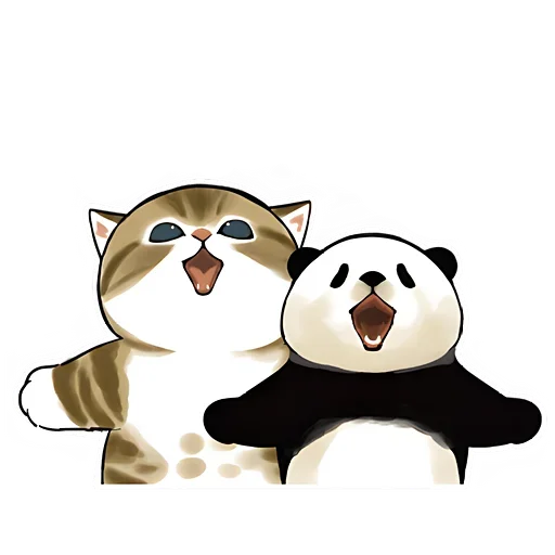Панда и Нян  stiker 🤩