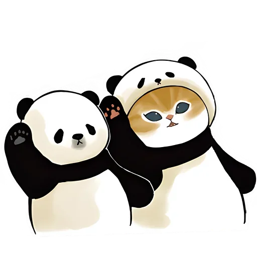 Telegram Sticker «Панда и Нян» 👋