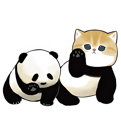 Стікер Telegram «Панда и Нян» 👋