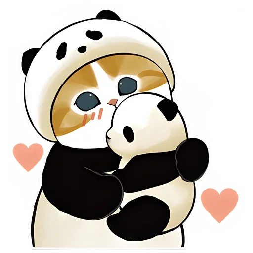Панда и Нян stiker 🤗