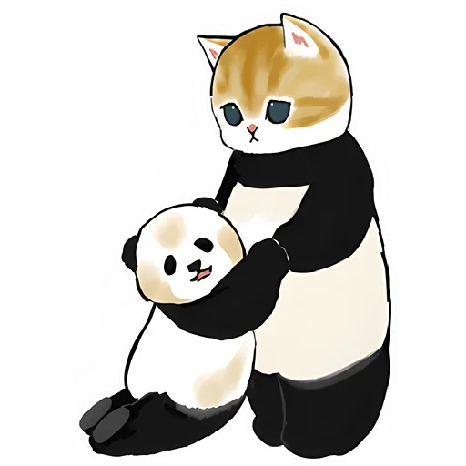 Панда и Нян  stiker 😄