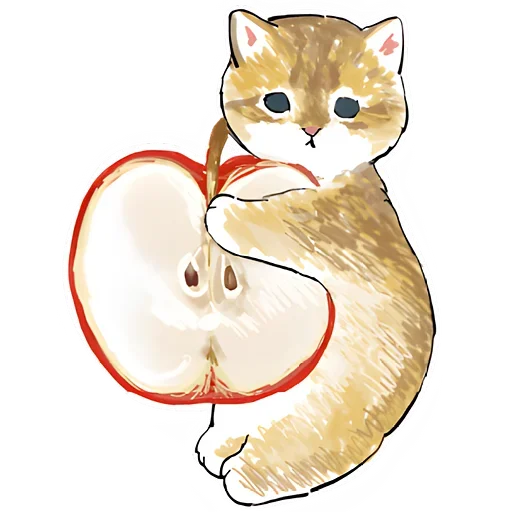 Стикер Telegram «Сладкие котята» 🍎