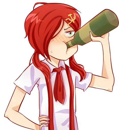 Telegram Sticker «communism-chan» 🍾