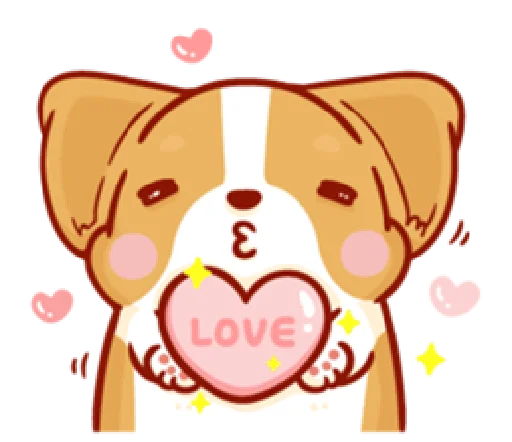 Telegram Sticker «corgi in-love» 😘