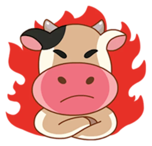 Стикер Telegram «Momo Cow» 😡