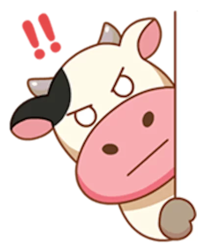 Стикер Telegram «Momo Cow» ‼