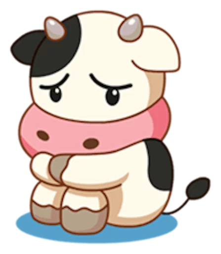 Стикер Telegram «Momo Cow» 😟