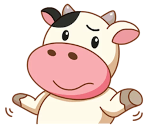 Стикер Telegram «Momo Cow» 😕