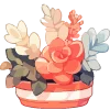 Емодзі телеграм Цветочки в горшочке