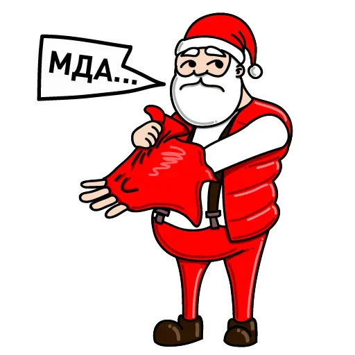 Telegram Sticker «Дед Мороз Ох ох» 😒