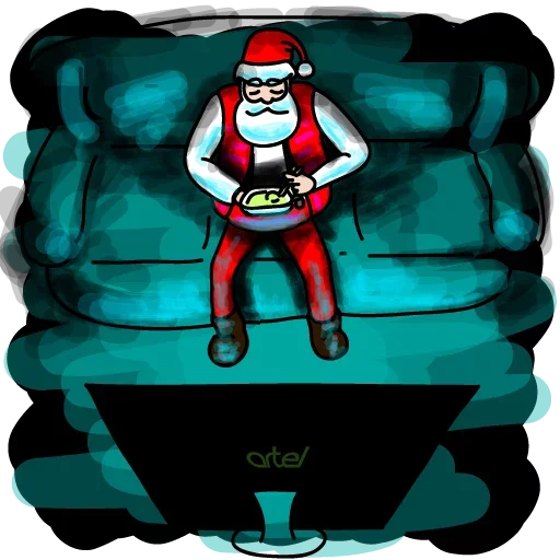 Telegram Sticker «Дед Мороз Ох ох» 🍦