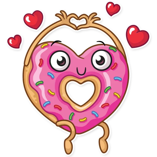 Telegram Sticker «Donut and Coffee» ❤