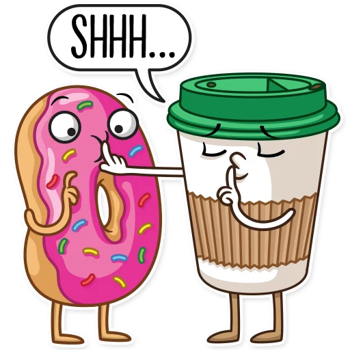 Donut and Coffee sticker 🤫