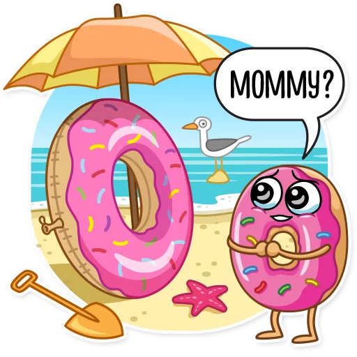Donut and Coffee sticker 👶