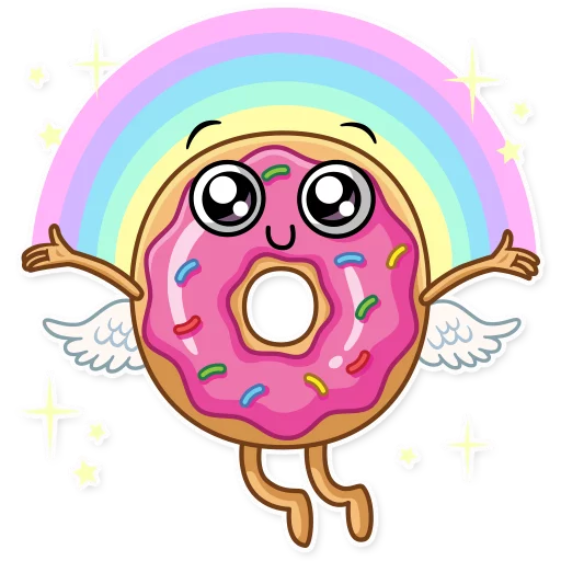 Donut and Coffee sticker 🌈