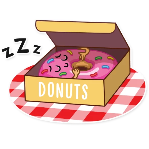 Telegram Sticker «Donut and Coffee» 