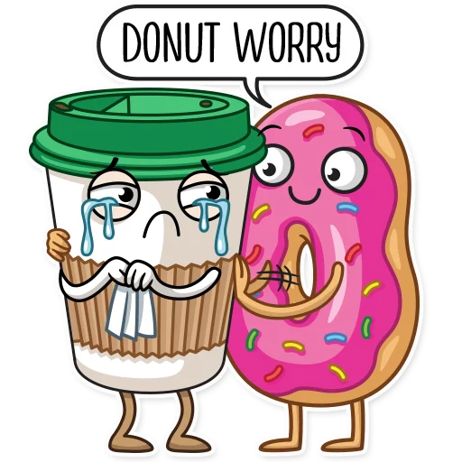 Donut and Coffee stiker 😢