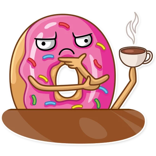Telegram stiker «Donut and Coffee» 