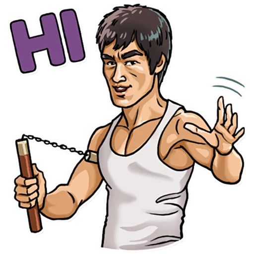Telegram stiker «Bruce Lee» 👋