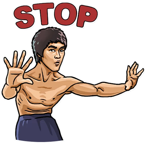 Стікер Telegram «Bruce Lee» 