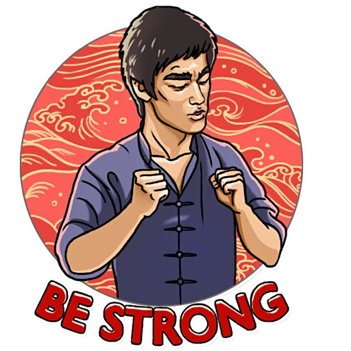 Стикер Telegram «Bruce Lee» ✊