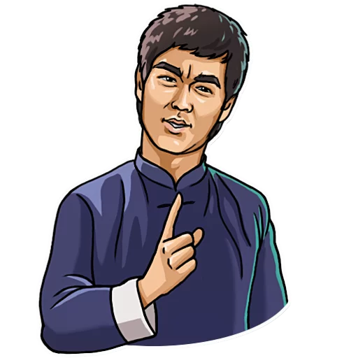 Стикер Telegram «Bruce Lee» ☝
