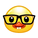 Стикер Duck Emoji  🤓