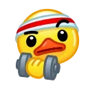 Стикер Duck Emoji  🏋‍♀