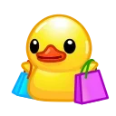 Стикер Duck Emoji  🛍