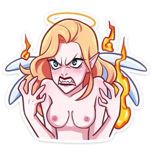 Telegram Sticker «Дьяволица&Ангелица» ❤️