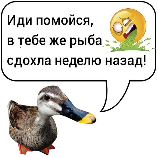 Стикер Telegram «Злая утка» 