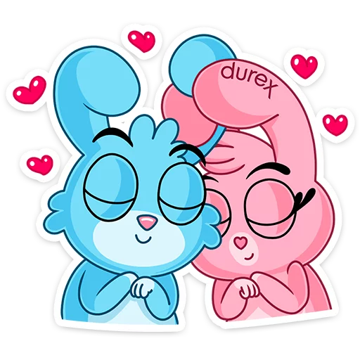 Telegram Sticker «Кролики Durex» 😍