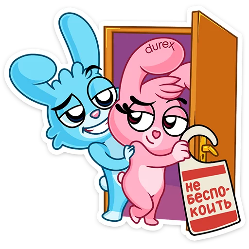 Telegram Sticker «Кролики Durex» 🤫