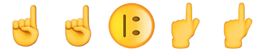 Стикер Emoji combination😐🤔 👆