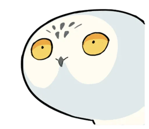 Эмодзи Energetic Snowy Owls 😶