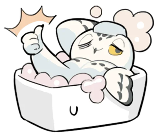 Telegram stiker «Energetic Snowy Owls » 🚿