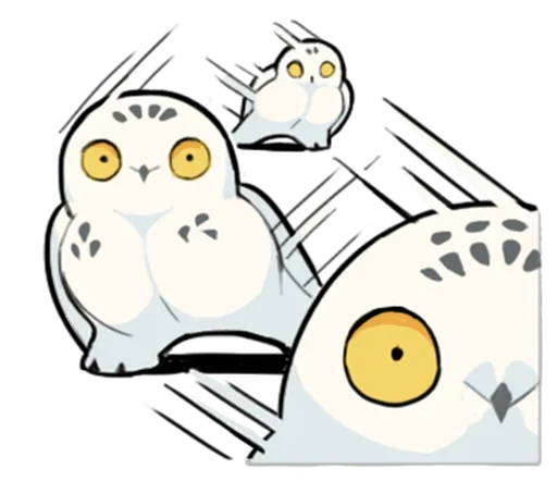 Telegram stiker «Energetic Snowy Owls » 🏃‍♀
