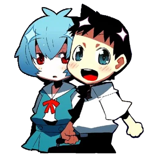 Telegram stiker «Evangelion School +Chibi» 🔹