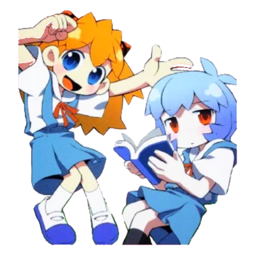 Telegram Sticker «Evangelion School +Chibi» 🔹